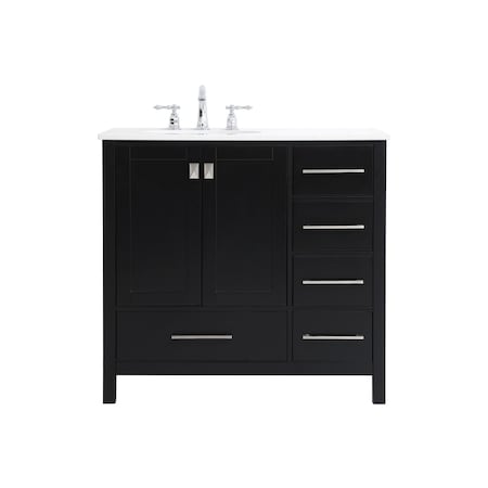 Elegant Decor 36 Inch Single Bathroom Vanity In Black, 731482 VF18836BK
